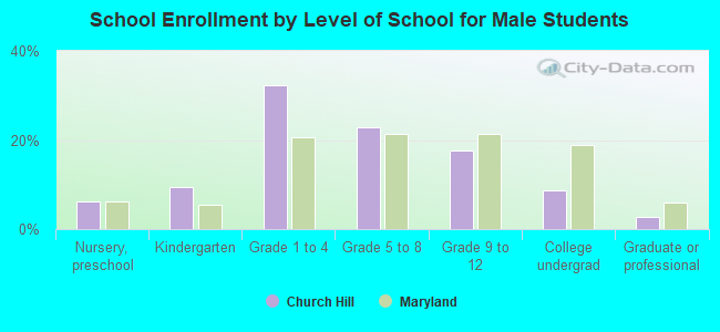 School Enrollment by Level of School for Male Students