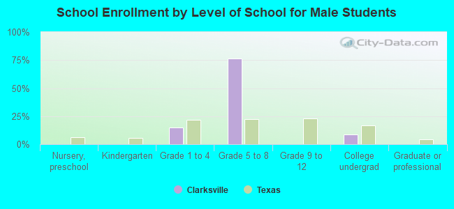 School Enrollment by Level of School for Male Students