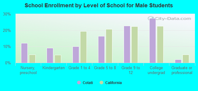 School Enrollment by Level of School for Male Students