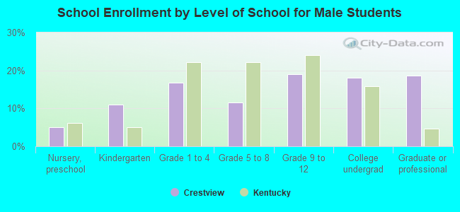 School Enrollment by Level of School for Male Students