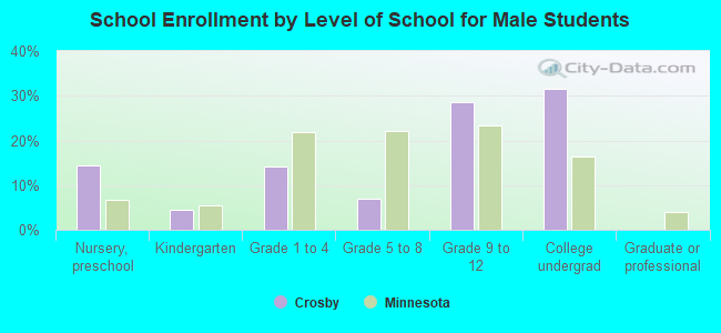 School Enrollment by Level of School for Male Students