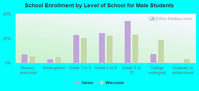 School Enrollment by Level of School for Male Students