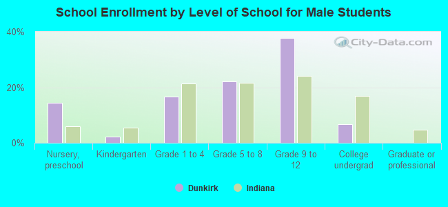 School Enrollment by Level of School for Male Students