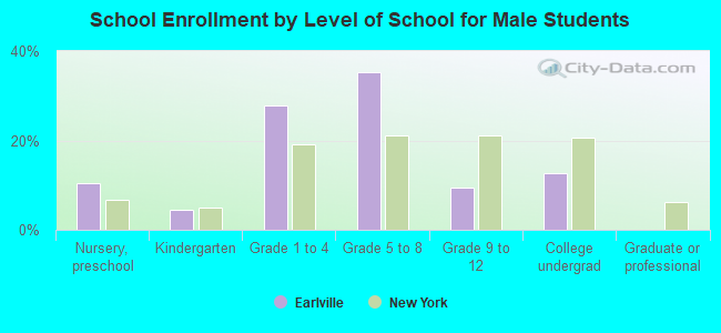 School Enrollment by Level of School for Male Students