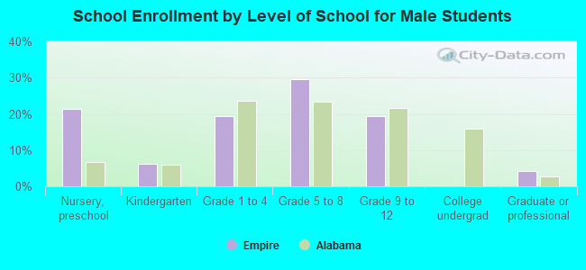 School Enrollment by Level of School for Male Students