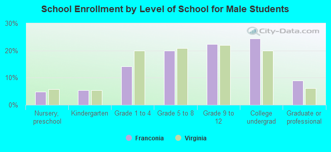 School Enrollment by Level of School for Male Students