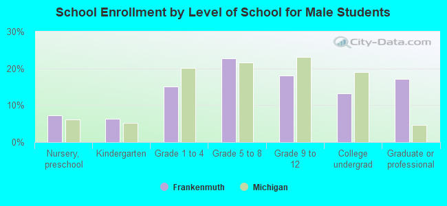 School Enrollment by Level of School for Male Students