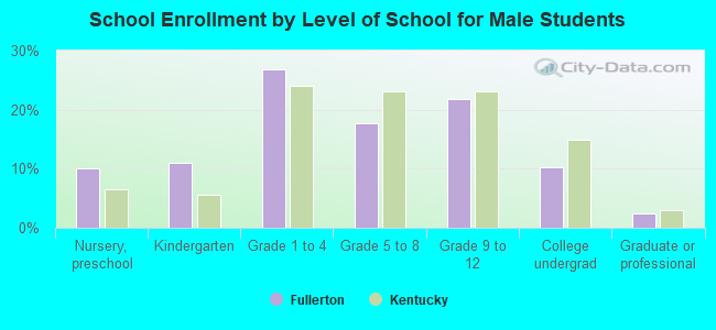 School Enrollment by Level of School for Male Students