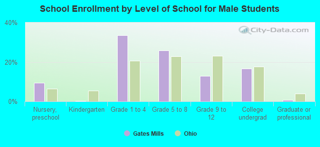 School Enrollment by Level of School for Male Students