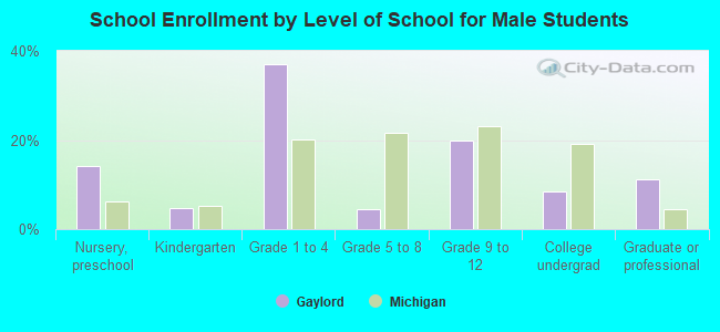 School Enrollment by Level of School for Male Students