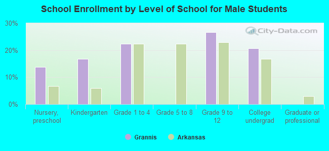 School Enrollment by Level of School for Male Students