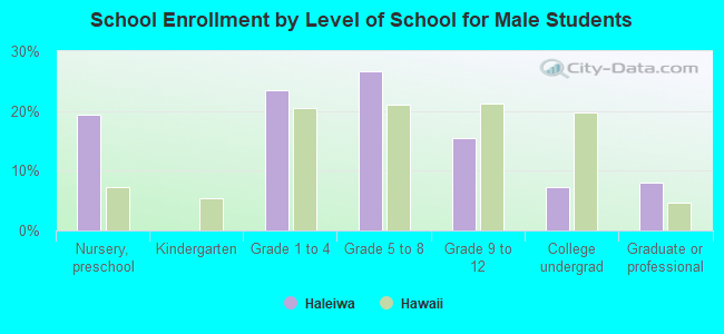 School Enrollment by Level of School for Male Students