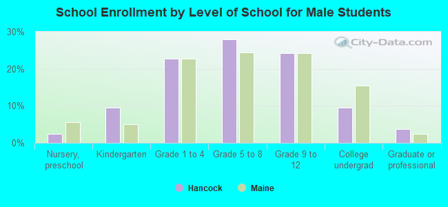 School Enrollment by Level of School for Male Students