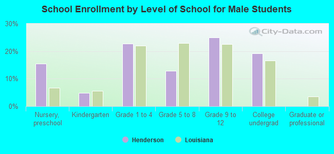 School Enrollment by Level of School for Male Students