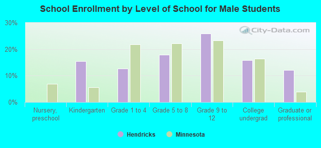 School Enrollment by Level of School for Male Students