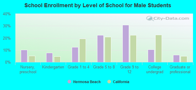 School Enrollment by Level of School for Male Students