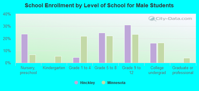 School Enrollment by Level of School for Male Students