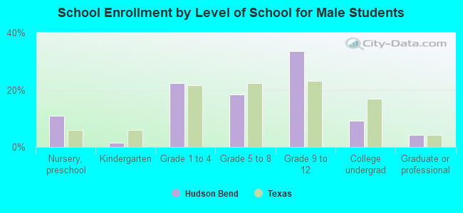 School Enrollment by Level of School for Male Students