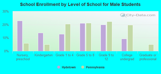 School Enrollment by Level of School for Male Students