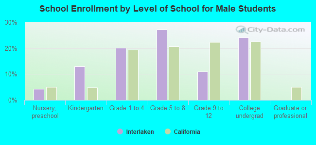 School Enrollment by Level of School for Male Students