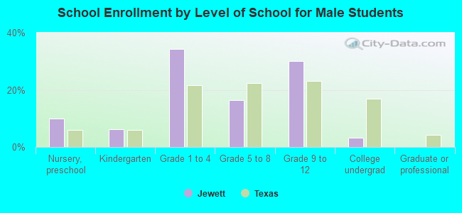 School Enrollment by Level of School for Male Students