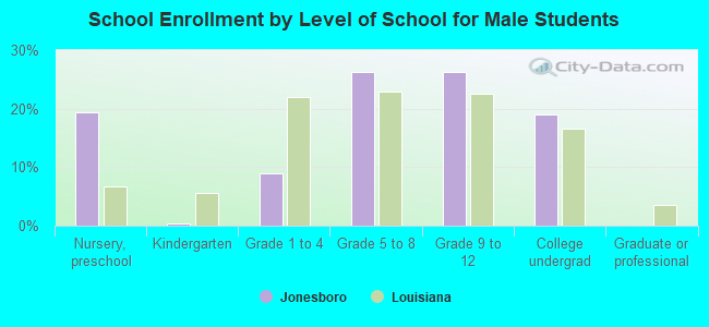 School Enrollment by Level of School for Male Students