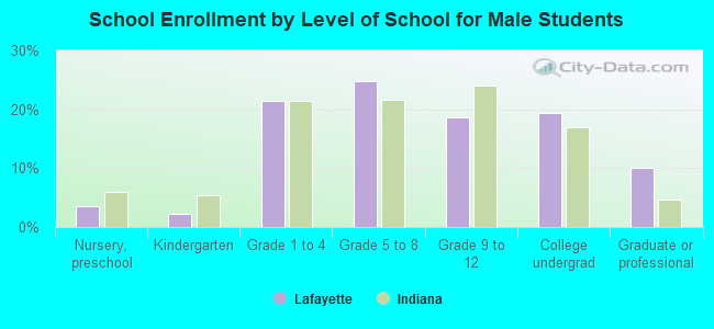 School Enrollment by Level of School for Male Students