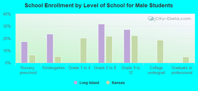 School Enrollment by Level of School for Male Students