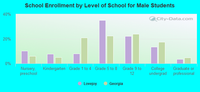 School Enrollment by Level of School for Male Students