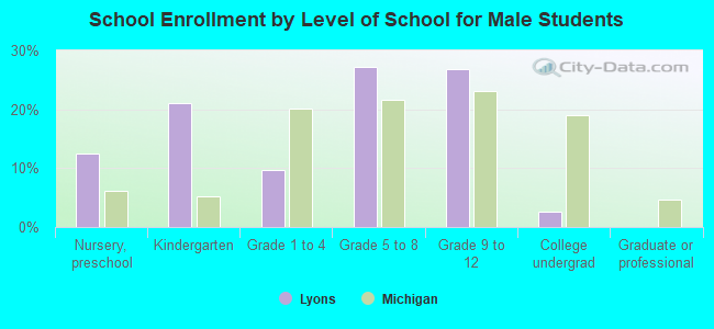 School Enrollment by Level of School for Male Students