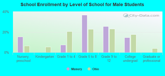 School Enrollment by Level of School for Male Students