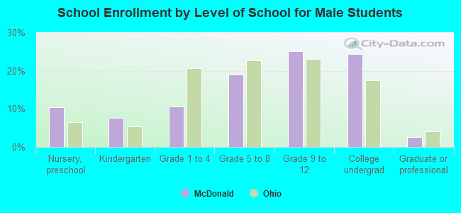 School Enrollment by Level of School for Male Students