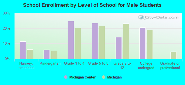 School Enrollment by Level of School for Male Students