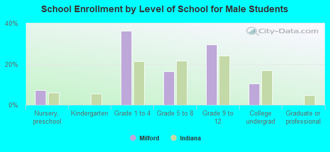 School Enrollment by Level of School for Male Students