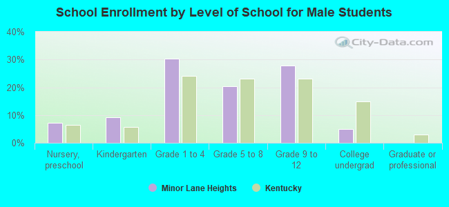 School Enrollment by Level of School for Male Students