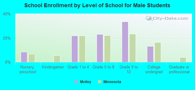 School Enrollment by Level of School for Male Students