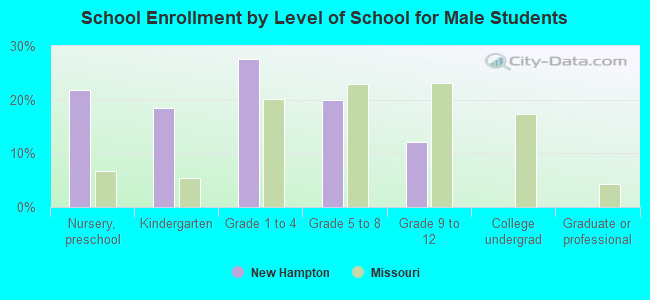 School Enrollment by Level of School for Male Students