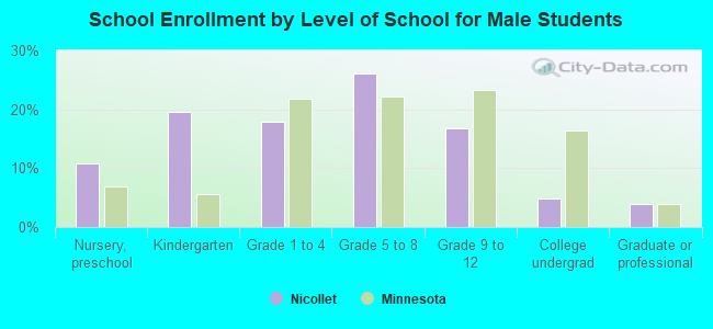 School Enrollment by Level of School for Male Students