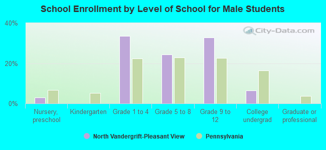 School Enrollment by Level of School for Male Students