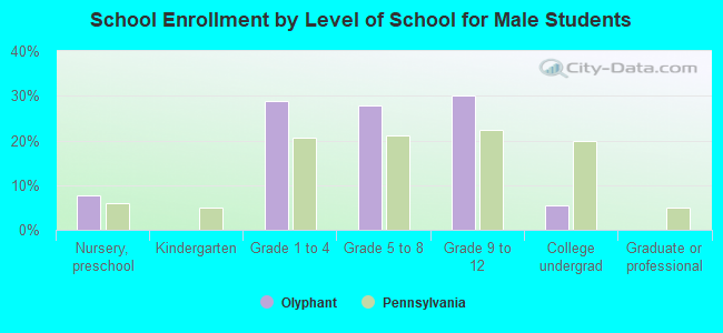 School Enrollment by Level of School for Male Students