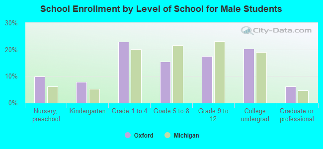 School Enrollment by Level of School for Male Students