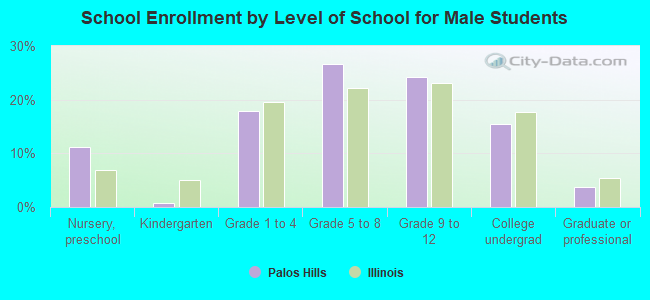 School Enrollment by Level of School for Male Students