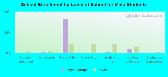 School Enrollment by Level of School for Male Students