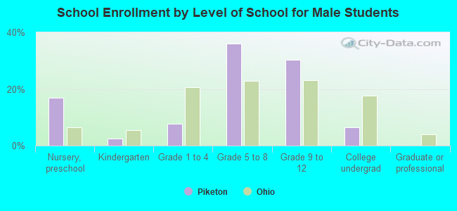 School Enrollment by Level of School for Male Students