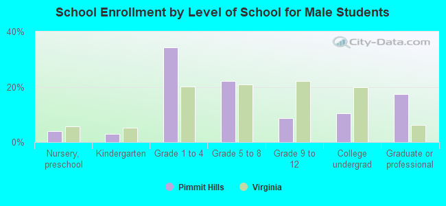 School Enrollment by Level of School for Male Students