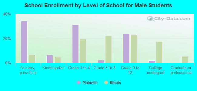 School Enrollment by Level of School for Male Students