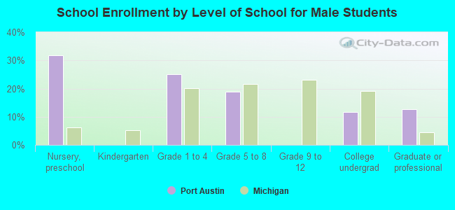 School Enrollment by Level of School for Male Students