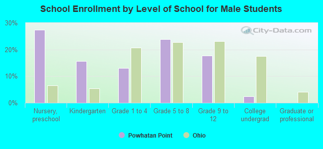 School Enrollment by Level of School for Male Students