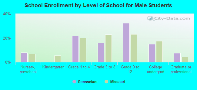 School Enrollment by Level of School for Male Students