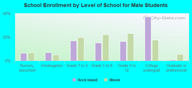 School Enrollment by Level of School for Male Students